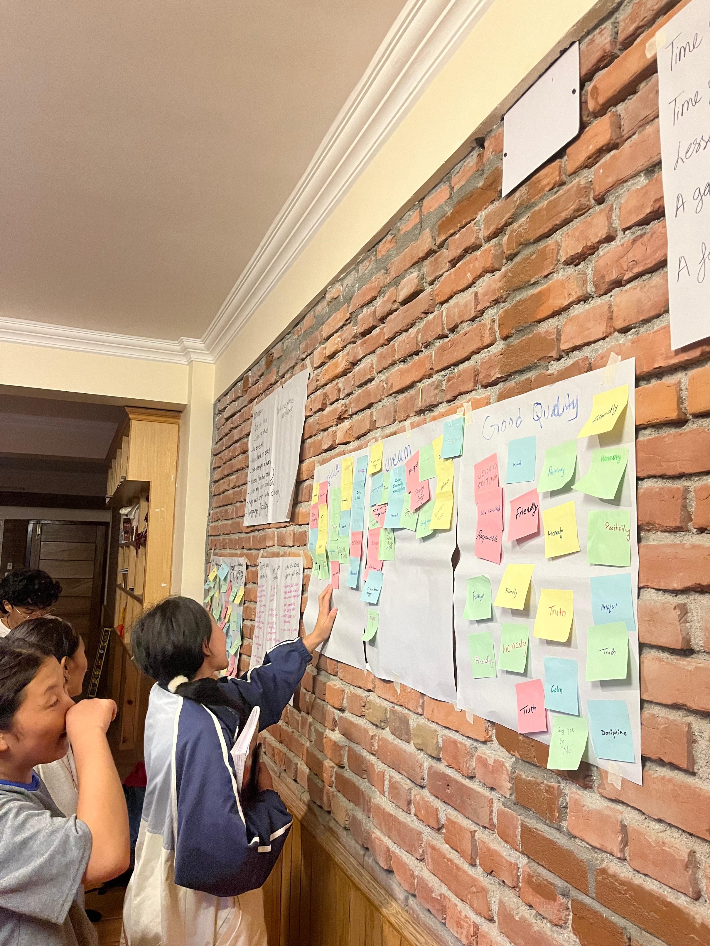 group work during story building workshop